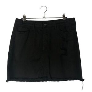 Vervet by Flying Monkey Black Distressed Denim Mini Skirt 28